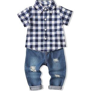 XUANHAO Baby Boy Outfit  Denim Jeans Boys Clothing Pants Set 18-24 Months